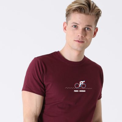 T-lab-Paris-Roubaix-Mens-t-shirt-burgundy