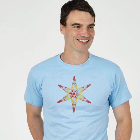 T-lab BBQ STar t-shirt blue model
